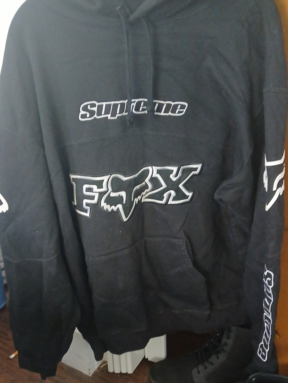 Supreme Black Crewneck Sweatshirt with Fox Logo